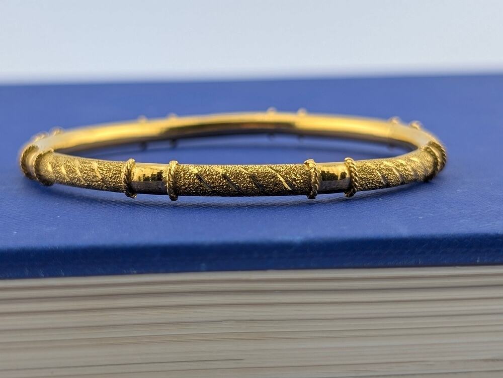 23 Karat Textured Bangle 3 of 3 - 15.1g